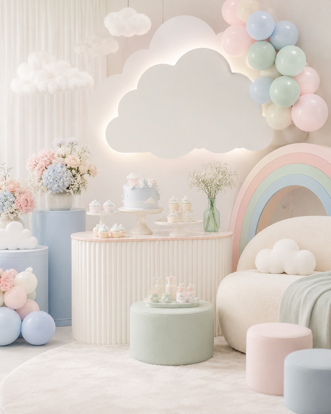 Fiesta de baby shower pastel