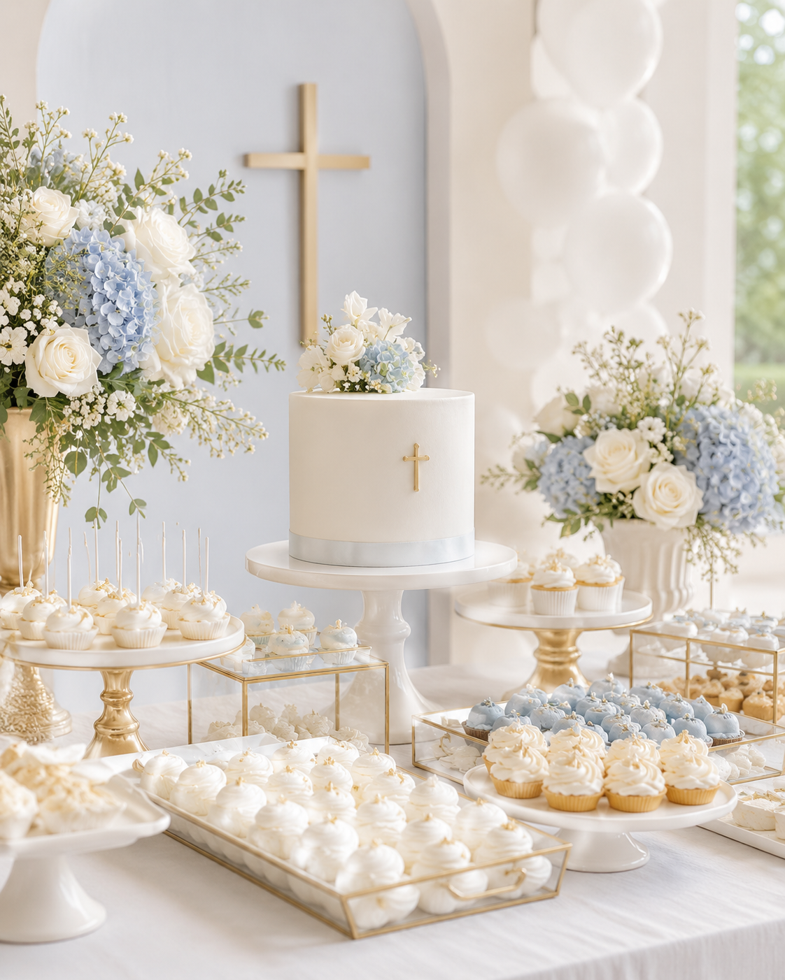 Mesa de postres elegante y delicada
